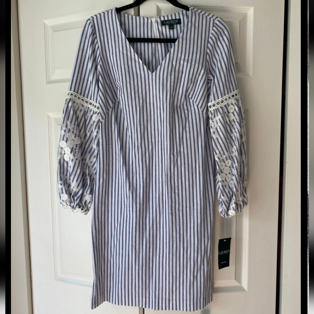 Lauren Ralph Lauren Blue and White Striped Dress - Picture 4 of 4